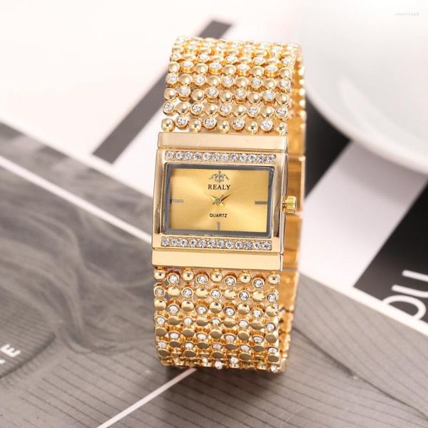 Relojes de pulsera Relojes de mujer Reloj de moda Ginebra Diseñador Damas Diamante Cuarzo Oro Muñeca Regalos para