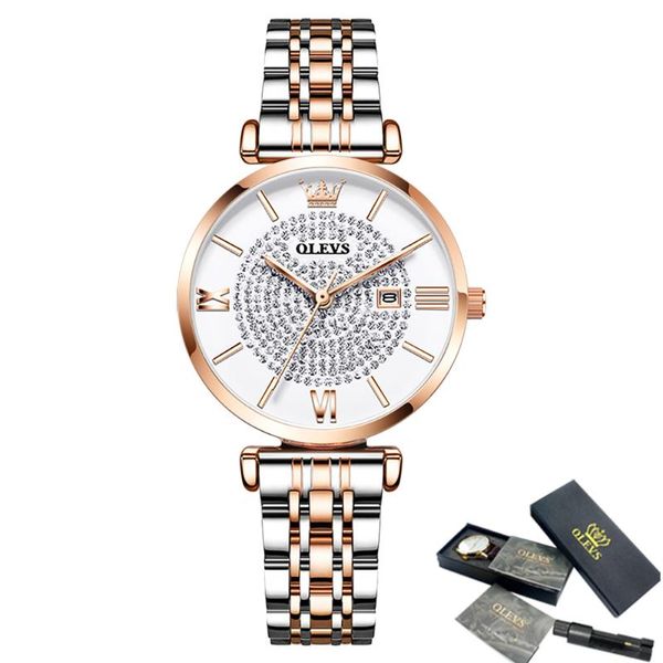 Montres-bracelets Femmes Montres De Luxe Diamant Rose Or Dames Montre-Bracelet Magnétique Montre Pour Femme Horloge Relogio FemininoWristwatche