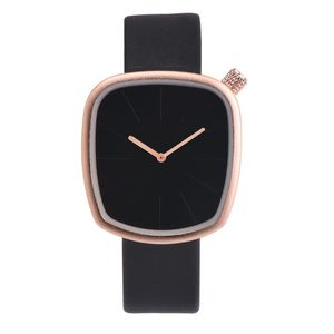 Relojes de pulsera Relojes de mujer PU Cuero Cuadrado Dial Cuarzo Reloj de pulsera Dama Moda Reloj Negro Blanco Rosa Marrón Azul Colores Montres FemmeWris