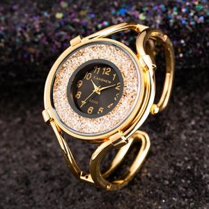 Montres-bracelets Femmes Montres Quartz Top Montre Bracelet En Acier Inoxydable Diamant Or Dames Bracelet Montre-Bracelet Bracelet Cadeaux Pour