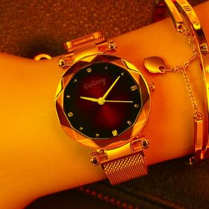 Polshorloges dames horloges luxe jurk Relojes Crystal Gogoey vrouwen elegante kwarts polswatch mujer metaal staal horloge feminino relogiowris