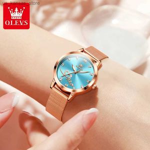 Montres de bracelet Weset Wesches Olevs 5530 Luxury Love Heart Diamond Ladies Es en acier inoxydable Sangle étanche Quartz pour le quartz pour femmes Gift240409