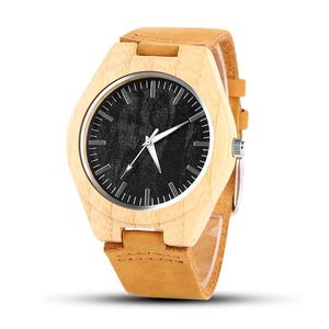 Montres-bracelets bois montre pour hommes hommes mode montres Unique horloge en bois Saat Reloj Hombre Erkek Kol Saati