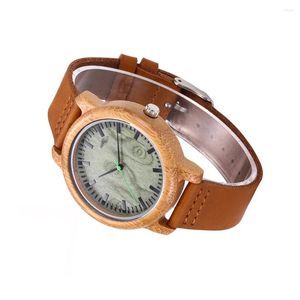 Horloges Houten Horloge Bamboe Quartz Horloge Europese Mode Heren Handgemaakte Man Voor