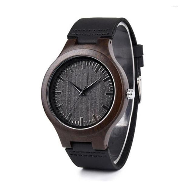 Relojes de Pulsera Reloj de Madera Hombre Cuarzo Japonés Masculino