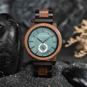 Montre-bracelets en bois Bobobird Top Class Mens Quartz Watch Fashion Commercial Horloge Capture Personnalisation Boîte cadeau d'anniversaire