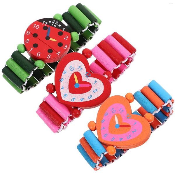 Muñecos de pulsera Reloj de madera aprendizaje para niños