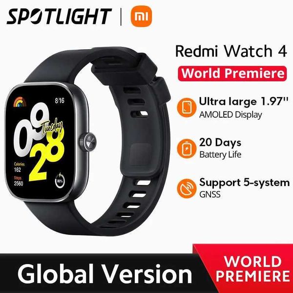 Montre-bracelets Version mondiale mondiale Redmi Watch 4 Ultra Large 1,97 Affichage AMOLED 20 jours Prise en charge de la batterie 5 Système GNSS 240423