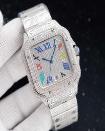 Montres-bracelets Montre-bracelet Diamants Montre pour hommes Montre mécanique automatique 40 mm avec bracelet en acier à diamants VVS1 GIA Bracelet watc1765415