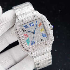 Horloges Polshorloge Diamanten Herenhorloge Automatisch mechanisch horloge 40 mm met met diamanten bezaaide stalen armband VVS1 GIA Polshorlogec234B