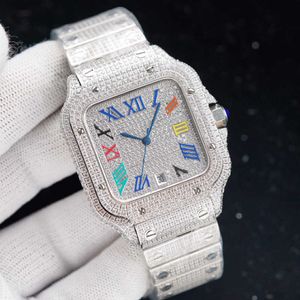 Montre-bracelets en bracelet Diamants Diamants HETTER ATTENDRE MONTRE MÉCANIQUE AUTOMATIQUE 40 mm avec bracelet en acier à tas de diamant VVS1 GIA Wristwatch Fas 340E