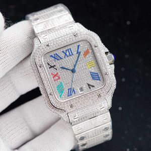 Montre-bracelets Diamants sur montre à bracelets montre une montre mécanique automatique 40 mm avec bracelet en acier à tasse diamant VVS1 GIA Wristwatch Fas 166E