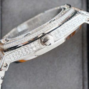 Horloges Horloges Handgemaakt van diamanten horloge Automatisch mechanisch herenhorloge 40 mm met met diamanten bezaaid staal 904L saffier Ladi busins polshorloge