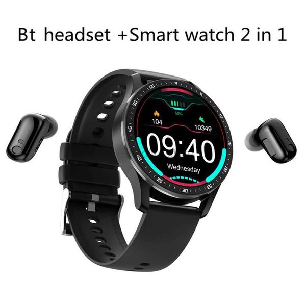 Relojes de pulsera X7 Smart Watch TWS Dos en uno Auriculares inalámbricos Bluetooth Auriculares duales Llamada Salud Presión arterial Deportes Música Smartwatch 240319