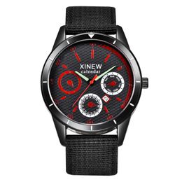 HOOLWATCHES XI Merk Originele Horloges Heren Nylon Strap Casual Kalender Quartz Polshorloge Black Nouveau Montre Homme de Marque Mode 2021