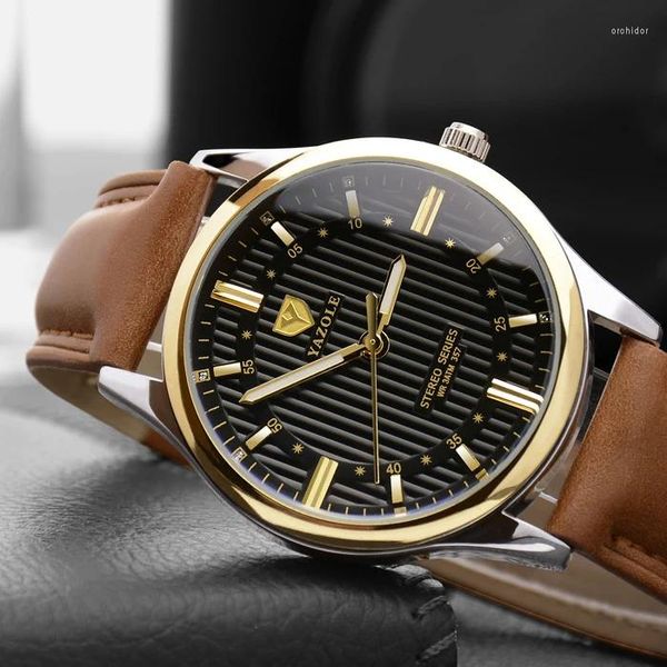 Montres-bracelets YAZOLE Montre de mode Hommes modernes Quartz Montres imperméables pour hommes Cadeaux Relojes Hombre