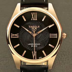 Polshorloges Yazole Leisure Watch for Men Business Soft Leather Riem Quartz Watches Clock Mens 2021 Fashion 2219