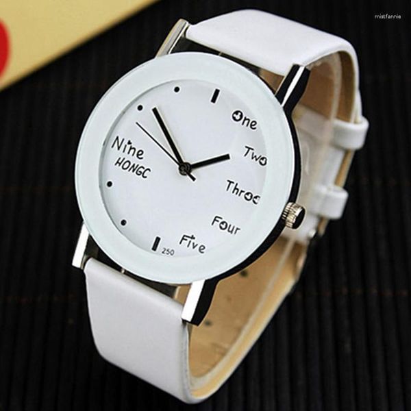 Montres-bracelets YAZOLE Montres Mode Hommes Bande de cuir Analogique Quartz Montre-bracelet Femme Montre-bracelet Prix