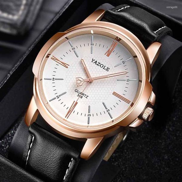 Relojes de pulsera Relojes Yazol para hombre 2022 Reloj de cuero superior Reloj de pulsera de cuarzo Reloj de pulsera de moda para negocios Reloj Hombre294p