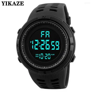 Montre-bracelets Yikaze Men's Digital Electronic Watch Sports Glow 50 mm Large Dial Student Adventure Outdoor Adventure Trend Multifonctional Watchs Clock