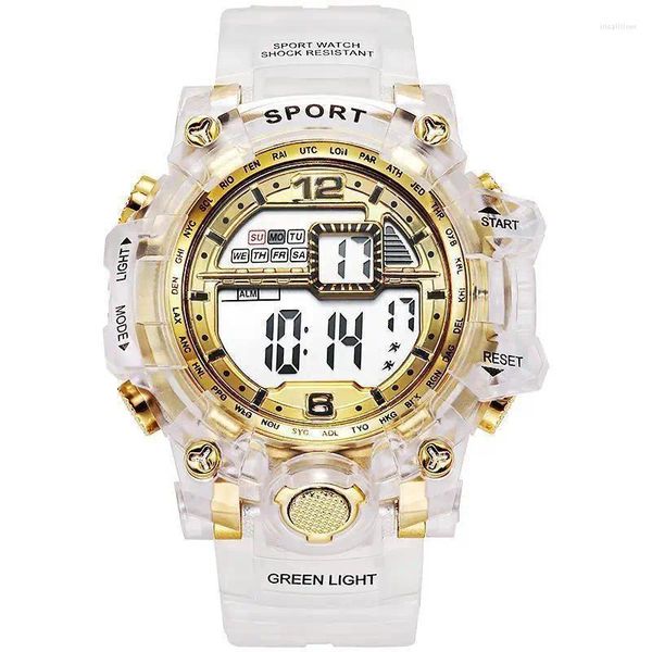 Muñecos de pulsera Yikaze Men's Sports Watches de 55 mm Big Dial Unisex Unisex Sport Watch Multifunción Reloj Led Electronic Wristwatch