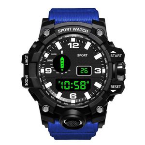 Polshorloges Yikaze Mens Led Digital Watch Men Sport Watches Fitness Electronic Watch Multifunction Military Sports Watches Clock Kids Gifts 240423