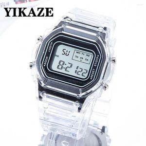 Muñecos de pulsera Yikaze Sports Electronic Watches Men Women Square Digital Junior School Estudiantes de la pulsera Implaz de la pulsera Regalo de goma de goma