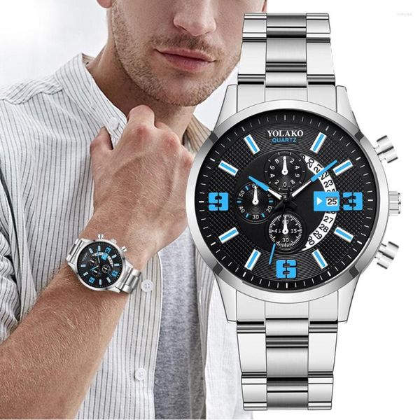 Relojes de pulsera YOLAKO Relogio Masculino Relojes para hombres Famosos de lujo Marca superior Moda para hombres Reloj de vestir informal Reloj de cuarzo militar Regalo