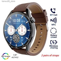 Montres-bracelets ZD3 Pro montre intelligente hommes montres-bracelets 1.5 "écran Smartwatch femmes montre-Bracelet NFC sans fil charge Fitness Bracelet SmartbandQ231123