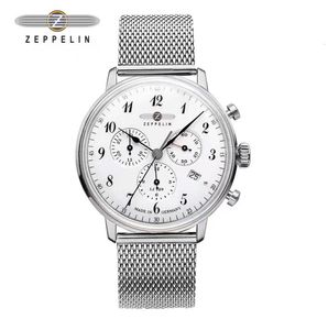 Montre-bracelets Zeppelin Watches Mens Men German Men Watch Chronograph Quartz Simple Business Casual Inoxyd Steel Band Imperproof 230728