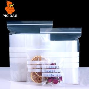 Beschrijfbare Ziplock Reseal Transparant Plastic Pocket Sealed Bag Voedsel Verpakking Tea Opslag SpicessySeNing Medicine Sample Parts 201022