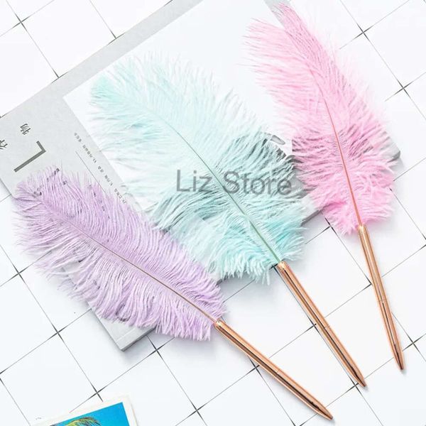 Escribir Feather Bolden Student Estudiante Al por mayor Beautiful Ball Point Feathers Pens Office School Suministes Papor de papelería Multi Colors Th0843 S