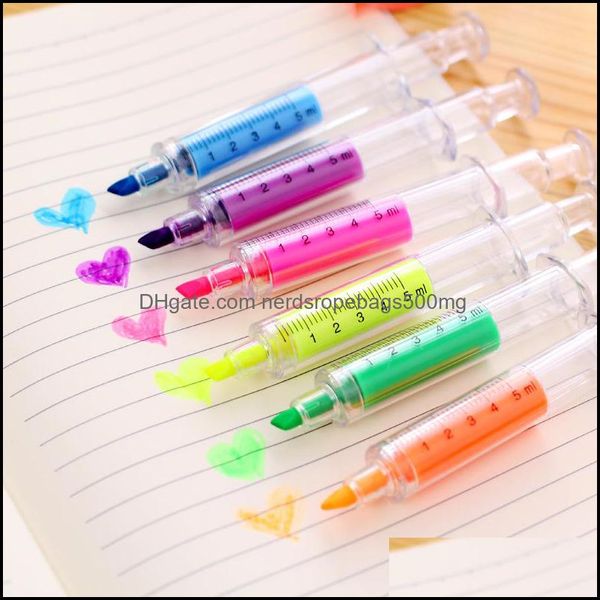 Bureau de écriture industriel en gros - 6 pcs charmantes kawaii fluorescent siation aquarelle stylos highlighters marker stylo statia statia