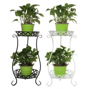 Support de plantes à Double couche en fer forgé, étagère à fleurs pour balcon, Simple salon intérieur, café, Bar, jardin, Pot de fleurs, étagère L253H