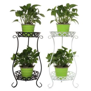 Support pour plantes à double couche en fer forgé, étagère à fleurs pour balcon, salon intérieur simple, café, bar, jardin, pot de fleurs, étagère L285m