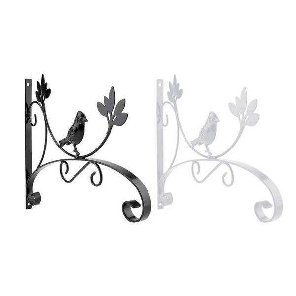 Mur de fer forgé suspendu pot de fleur support oiseau plante support cintre décor 210615