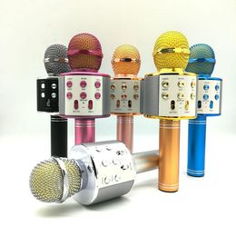 WS-858 Altavoces inalámbricos Micrófonos Karaoke portátil Hifi Reproductor Bluetooth para XS 6 6s 7 ipad iphone Samsung Tablets PC PK Q7