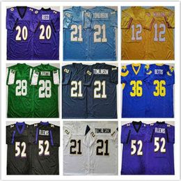 WS American College Football Wear Cheap Men Vintage LaSainian Tomlinson Curtis Martin Jerome Bettis Doug Williams R.lewis Ed Reed Stitched Mn F