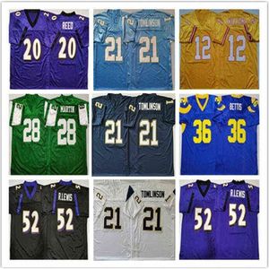 Ws American College Football Wear Cheap Men Vintage LaDainian Tomlinson Curtis Martin Jerome Bettis DOUG WILLIAMS R.Lewis Ed Reed Stitched MN F