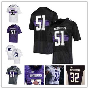 WS American College Football Wear Custom 2021 College Northwestern Wildcats voetbaljersey Evan Hull Bryce Kirtz Hunter Johnson Malik Washingt