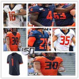 WS American College Football Wear Customized Illinois Il Fighting College Football Isaiah Williams Reggie Corbin Bobby Roundtree NCAA 150th Ora