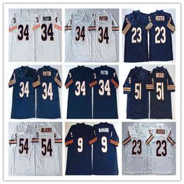 WS American College Football Wear NCAA Men Vintage Jersey Football Devin Hester Walter Payton Gale Sayers Mike Singletary Jim McMahon Butkus PE