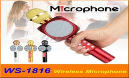 WS1816 Handheld KTV Microphone Microphone Bluetooth HiFi haut-parleur KTV avec haut-parleur Mic de poêle Portable Karaoke Player 9299556