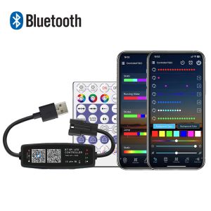 WS2811 WS2812B Contrôleur LED Musique Bluetooth avec micro pour SK6812 WS2812 Pixel LED Strip Light App 24 / 28KEYS Remote DC5-24V