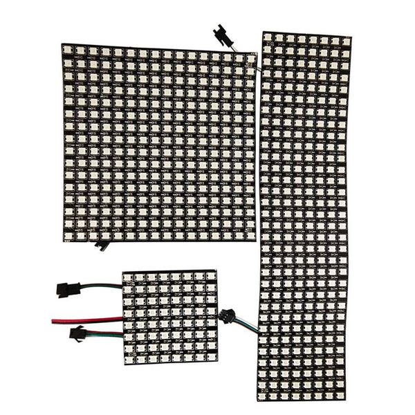 Módulos flexibles WS2812B RGB 5050 SMD 8x8 16x16 8x32 píxeles Panel matriz pantalla WS2812 IC módulo Led direccionable individualmente DC5V259U