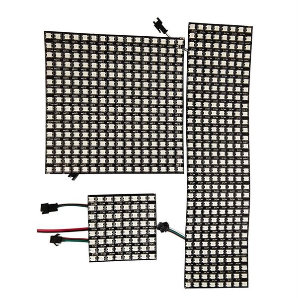 Modules flexibles WS2812B RGB 5050 SMD, 8x8 16x16 8x32 pixels, écran matriciel, Module Led IC WS2812, adressable individuellement, DC5V219d