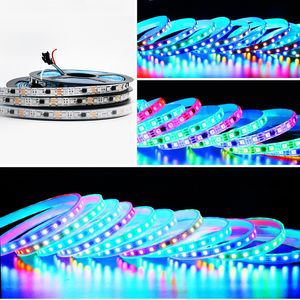 WS2812B Bandes LED RVB 60 LED/m pixels flexible noir PCB couleur LED bande de pixels couleur de rêve DC12 V non étanche chambre projet de bricolage crestech