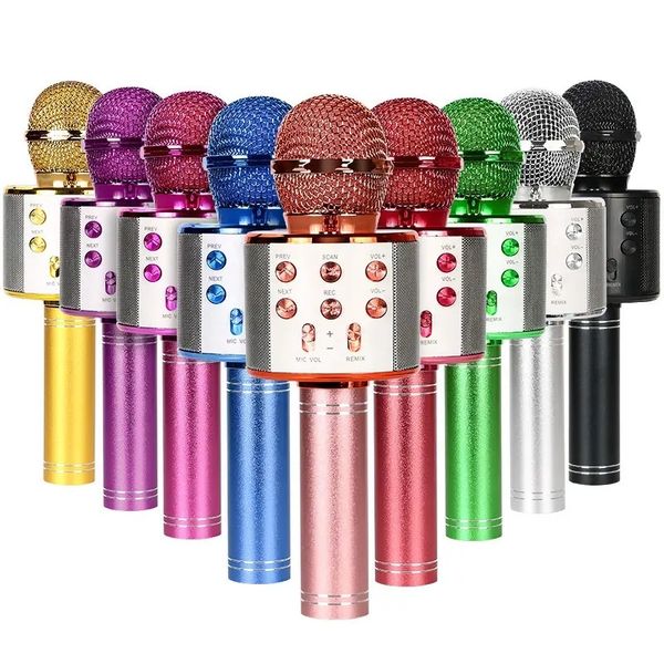 WS858 Microphone sans fil USB Karaoké Microphone portable Haut-parleur Microphone Microphone karaoké