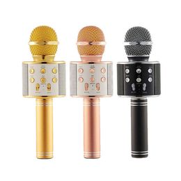 WS858 Wireless Karaoke Microfoon Bluetooth-compatibele luidspreker 800 mAh KTV-speler voor Xiaomi Huawei Samsung-smartphone voor kindercadeau