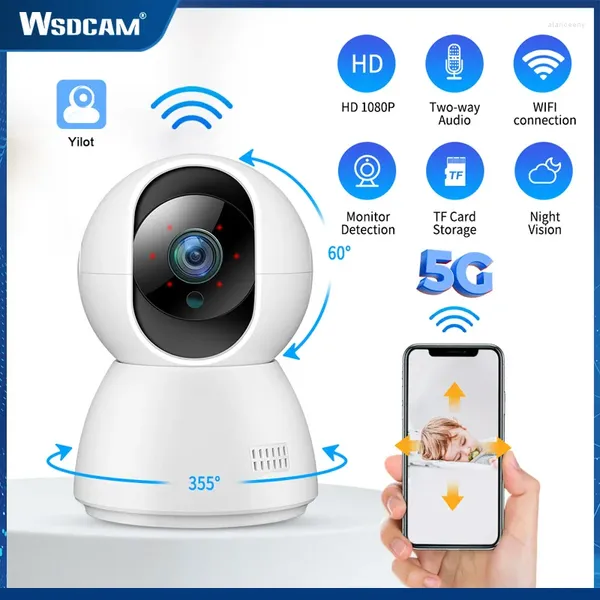 Cámara Wsdcam 2.4G5G Wifi HD 1080P, Monitor para bebés, cámaras de vigilancia, aplicación Yilot, Audio bidireccional, visión nocturna, CCTV para hogar inteligente